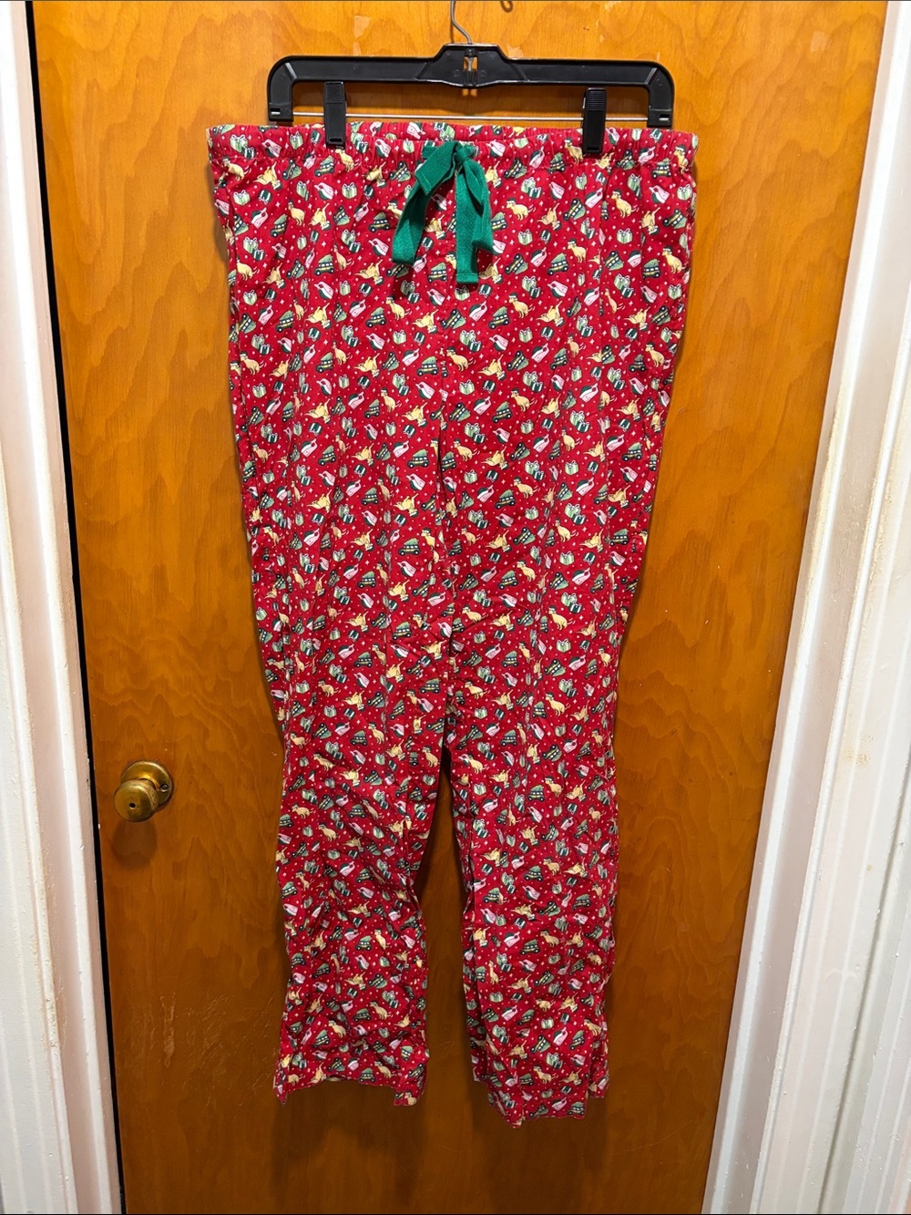 Vineyard Vines Red Holiday Print Pajama Pants with Green Drawstring